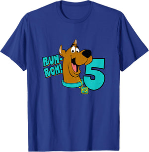 Kids Scooby-Doo 5th Birthday Ruh-Roh! I'm 5! T-Shirt - T-Shirt | Royal