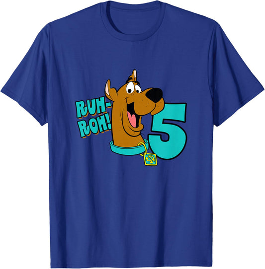Kids Scooby-Doo 5th Birthday Ruh-Roh! I'm 5! T-Shirt - T-Shirt | Royal