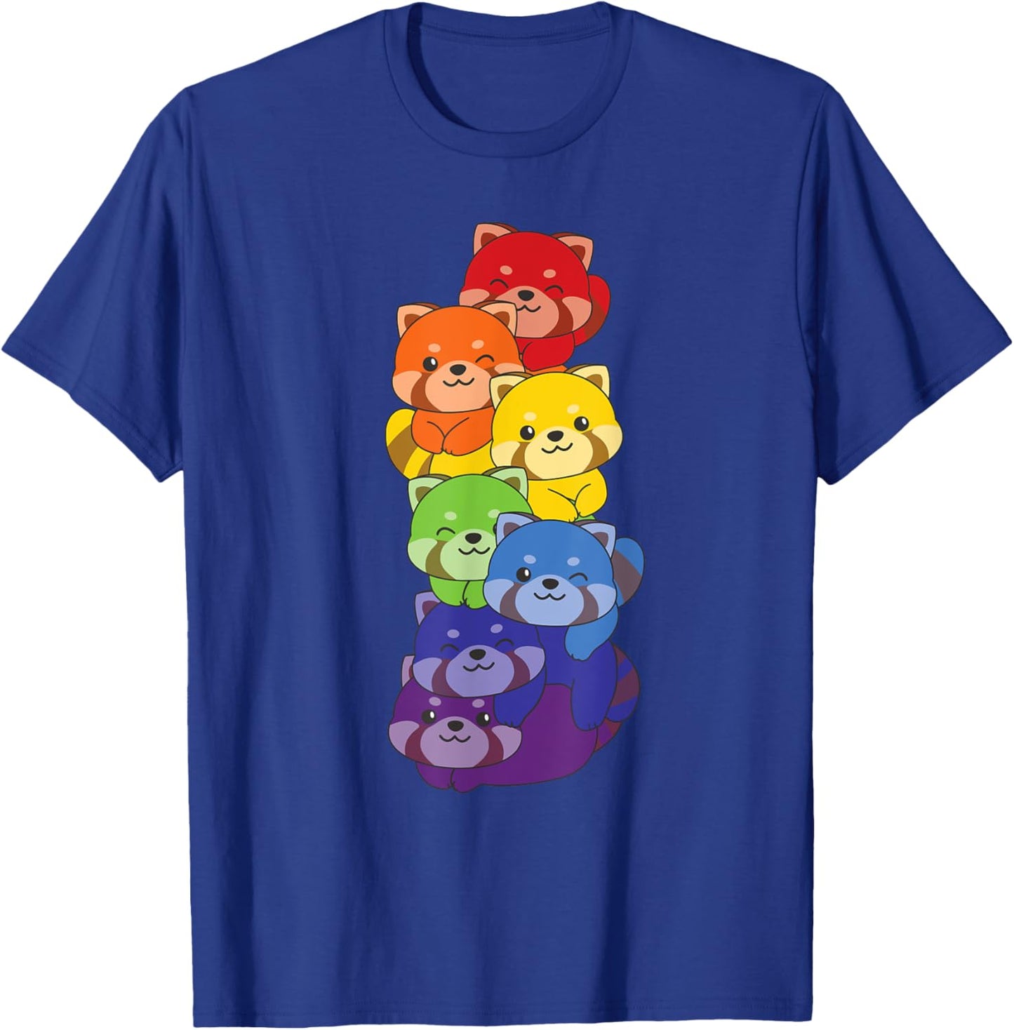 Rainbow Red Pandas Cute Animals Colorful Red Panda T-Shirt - T-Shirt | Royal