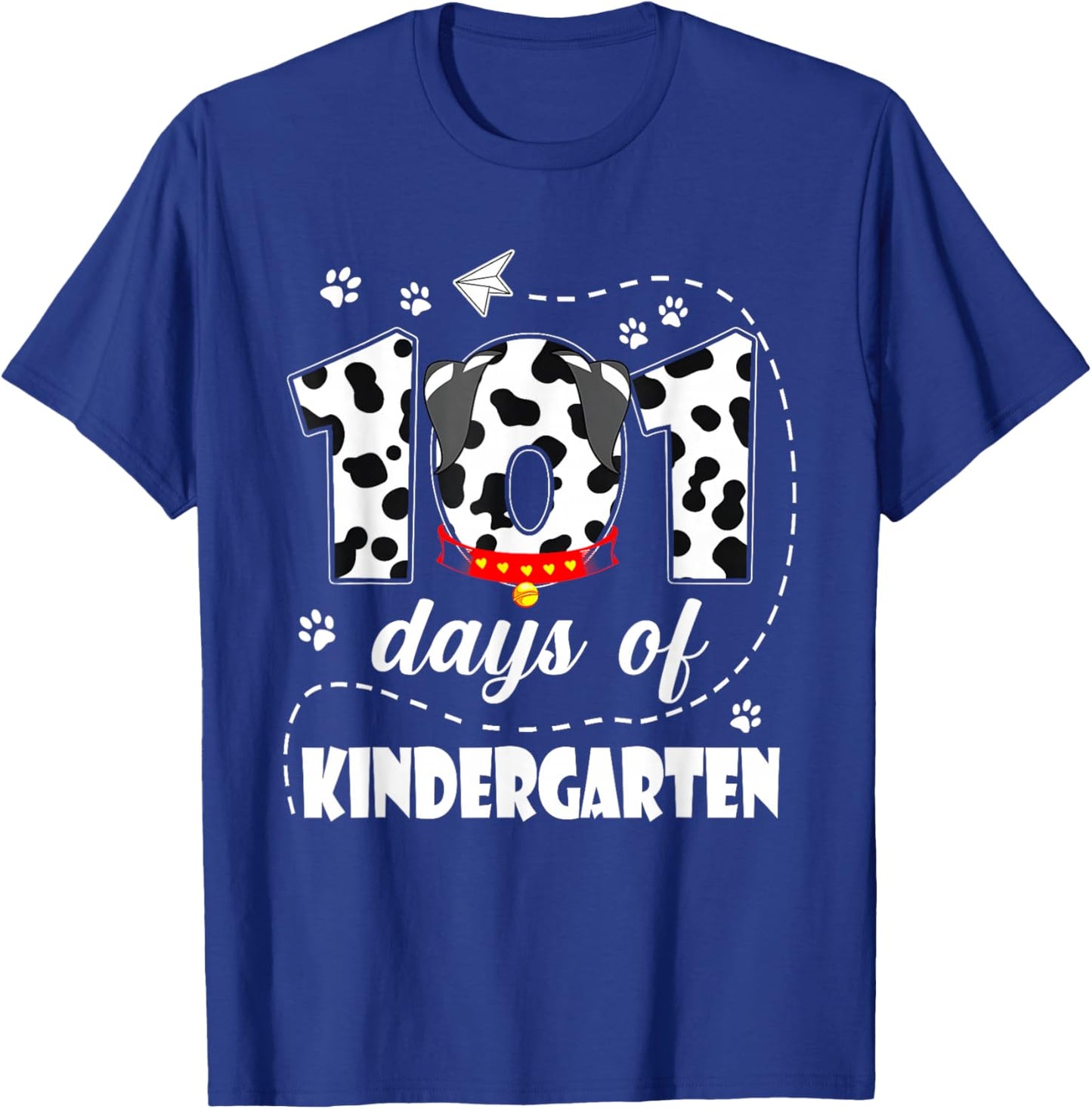 101 Days Kindergarten School 100 Days Dog 100th Day Students T-Shirt - T-Shirt | Royal