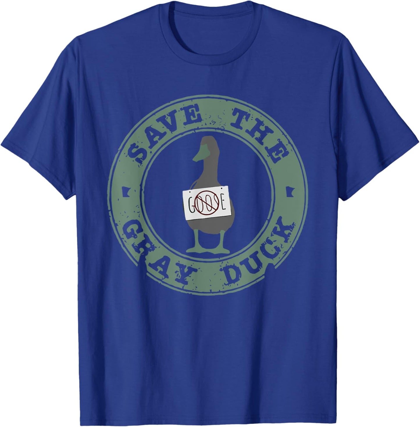 Save The Gray Duck Funny Animals Christmas Farm Lover Goose T-Shirt - T-Shirt | Royal