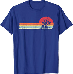 Drummer Shirt. Retro Style Drum Player T-Shirt - T-Shirt | Royal
