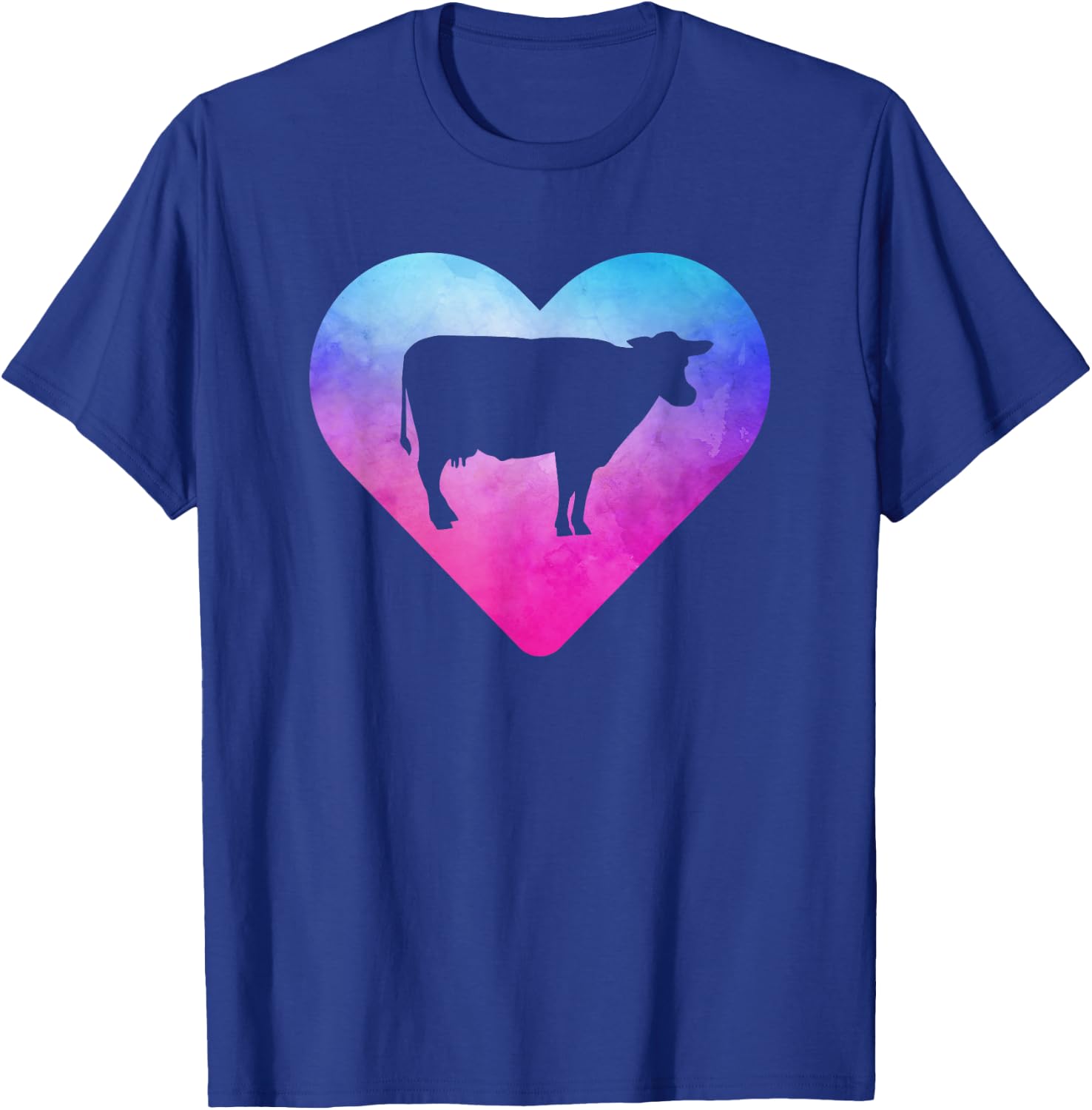 Women or Girls Cow T-Shirt - T-Shirt | Royal