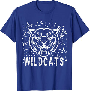 Wildcats Mascot School Sports Fan Team Spirit T-Shirt - T-Shirt | Royal