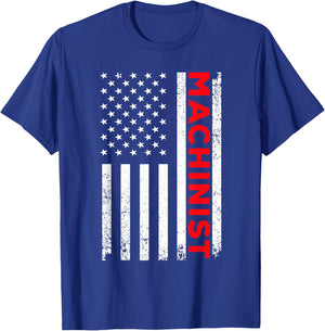 Machinist Art Dad Machine Operator CNC Machinist T-Shirt - T-Shirt | Royal