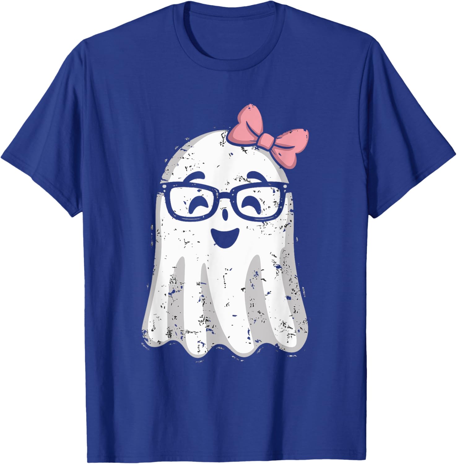 Ghost Eyeglass Girl Halloween Girly Ghost T-Shirt - T-Shirt | Royal