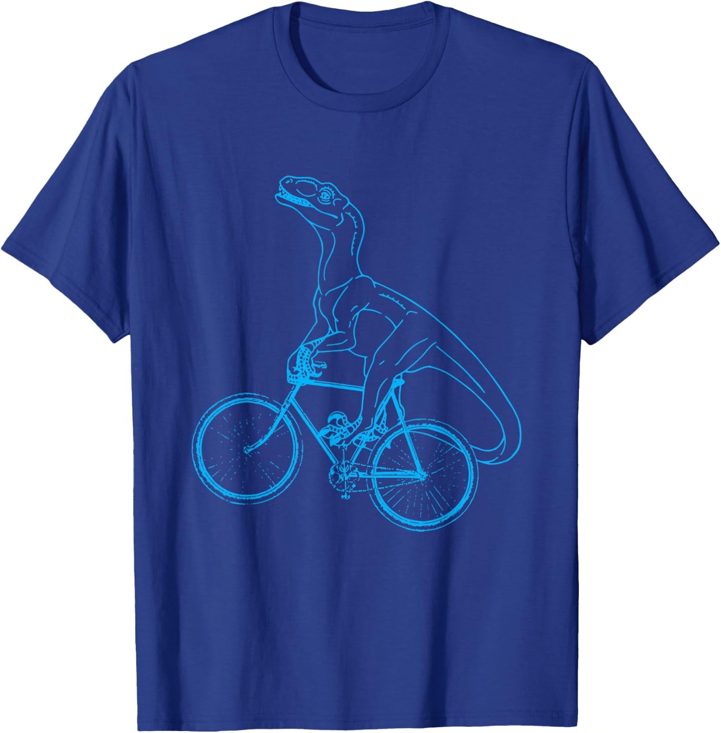 Funny Dinosaur Bicycle Bike Cycling Dino T-Shirt - T-Shirt | Royal