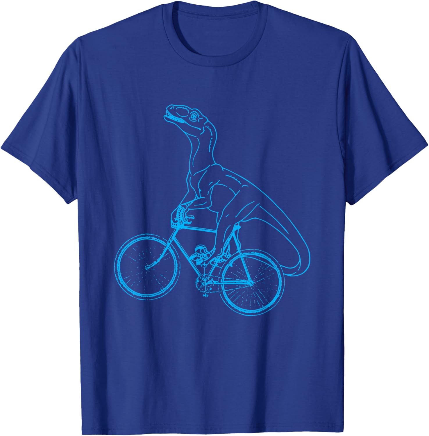 Funny Dinosaur Bicycle Bike Cycling Dino T-Shirt - T-Shirt | Royal