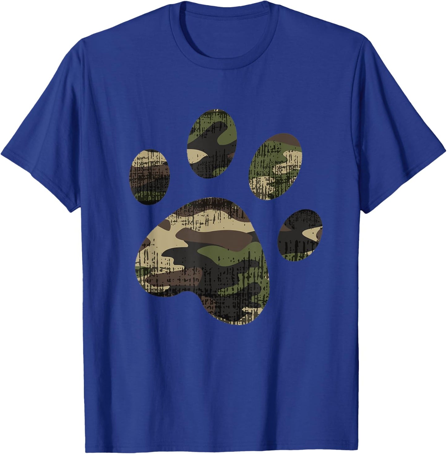 Camo Dog Paw Print funny Gift Pet Parents Men Women Kids T-Shirt - T-Shirt | Royal