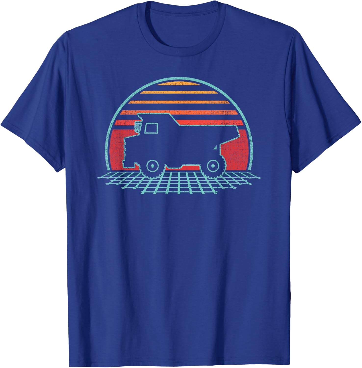 Dump Construction Truck Retro Vintage 80s Style Worker Gift T-Shirt - T-Shirt | Royal