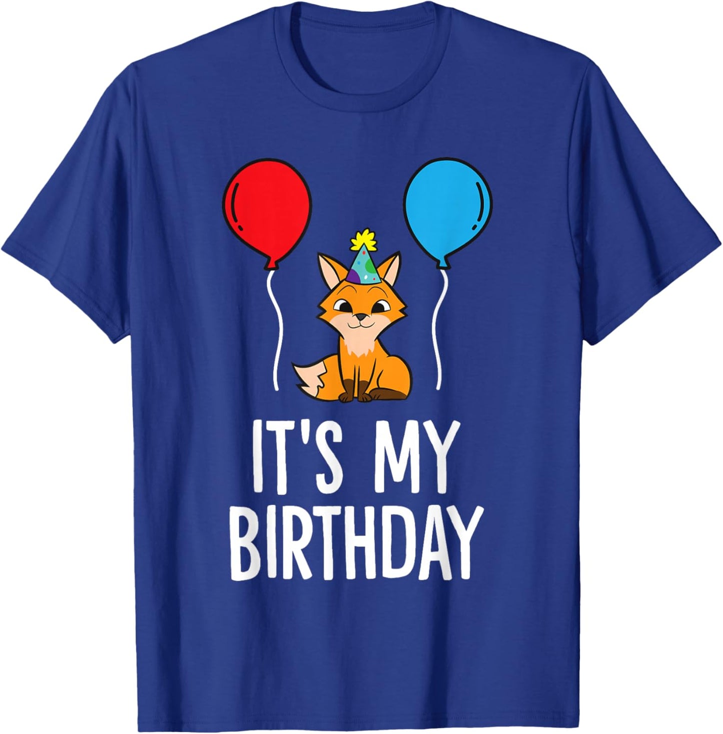 It's My Birthday Fox Birthday Party Fox T-Shirt - T-Shirt | Royal
