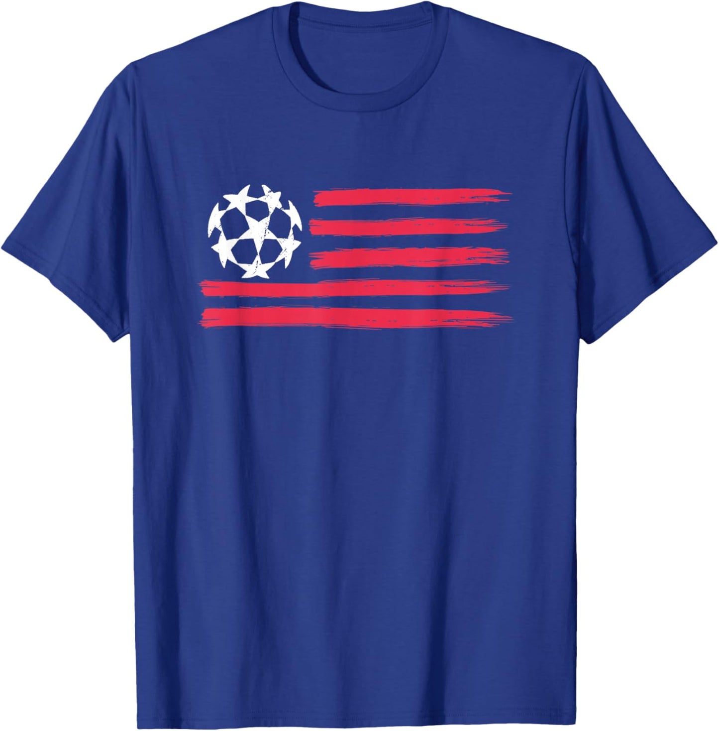USA Flag Soccer Ball Cool Futbol Equipment Men Women T-Shirt - T-Shirt | Royal