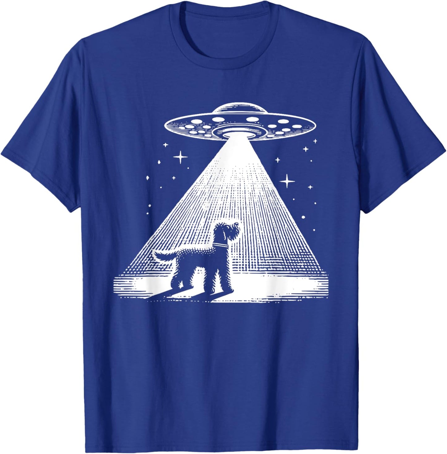 Whoodle Mom Dad Dog - Funny Alien UFO T-Shirt - T-Shirt | Royal