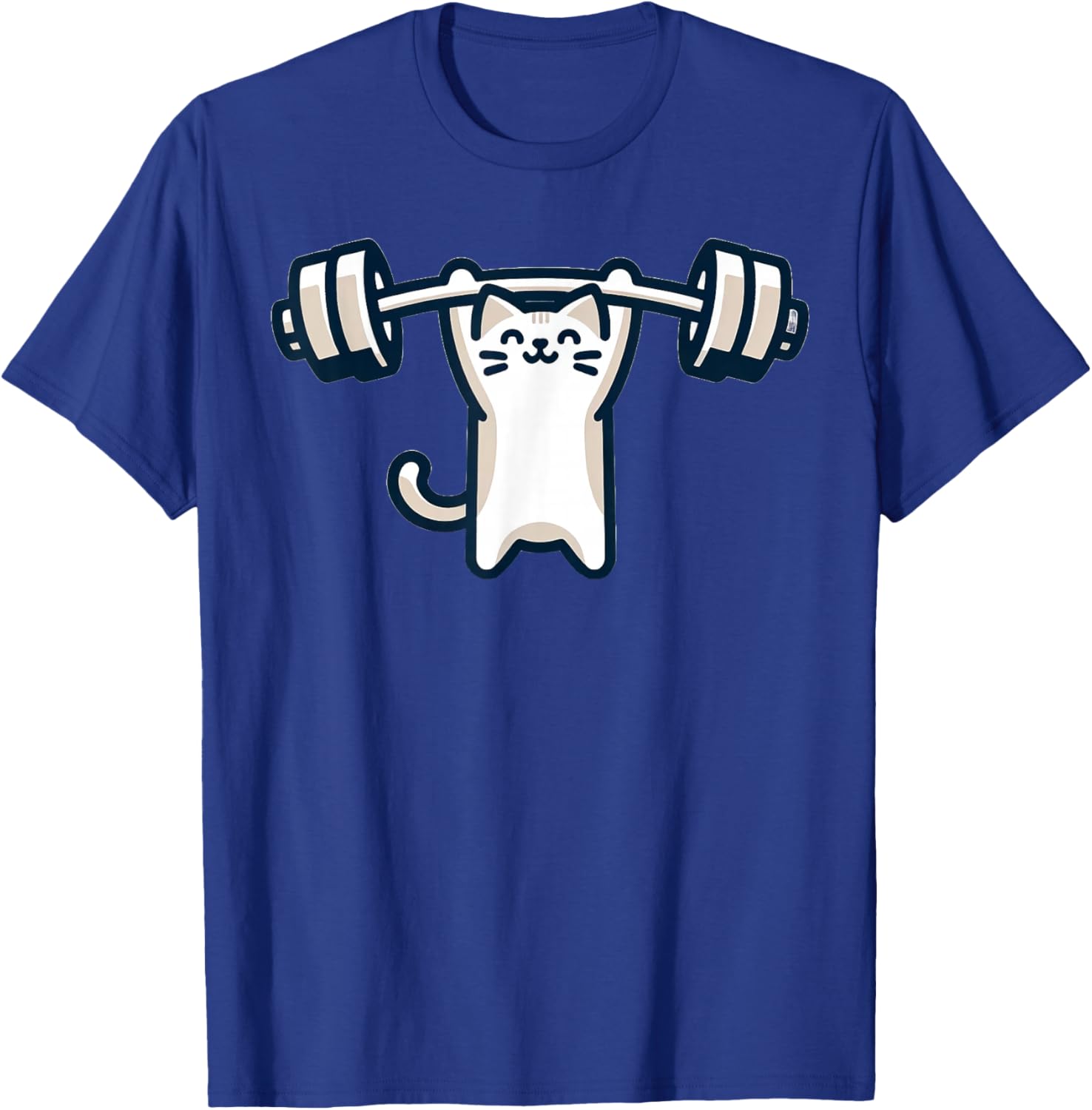 Cat Powerlifting Weightlifting Gym Workout T-Shirt - T-Shirt | Royal