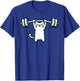 Cat Powerlifting Weightlifting Gym Workout T-Shirt - T-Shirt | Royal