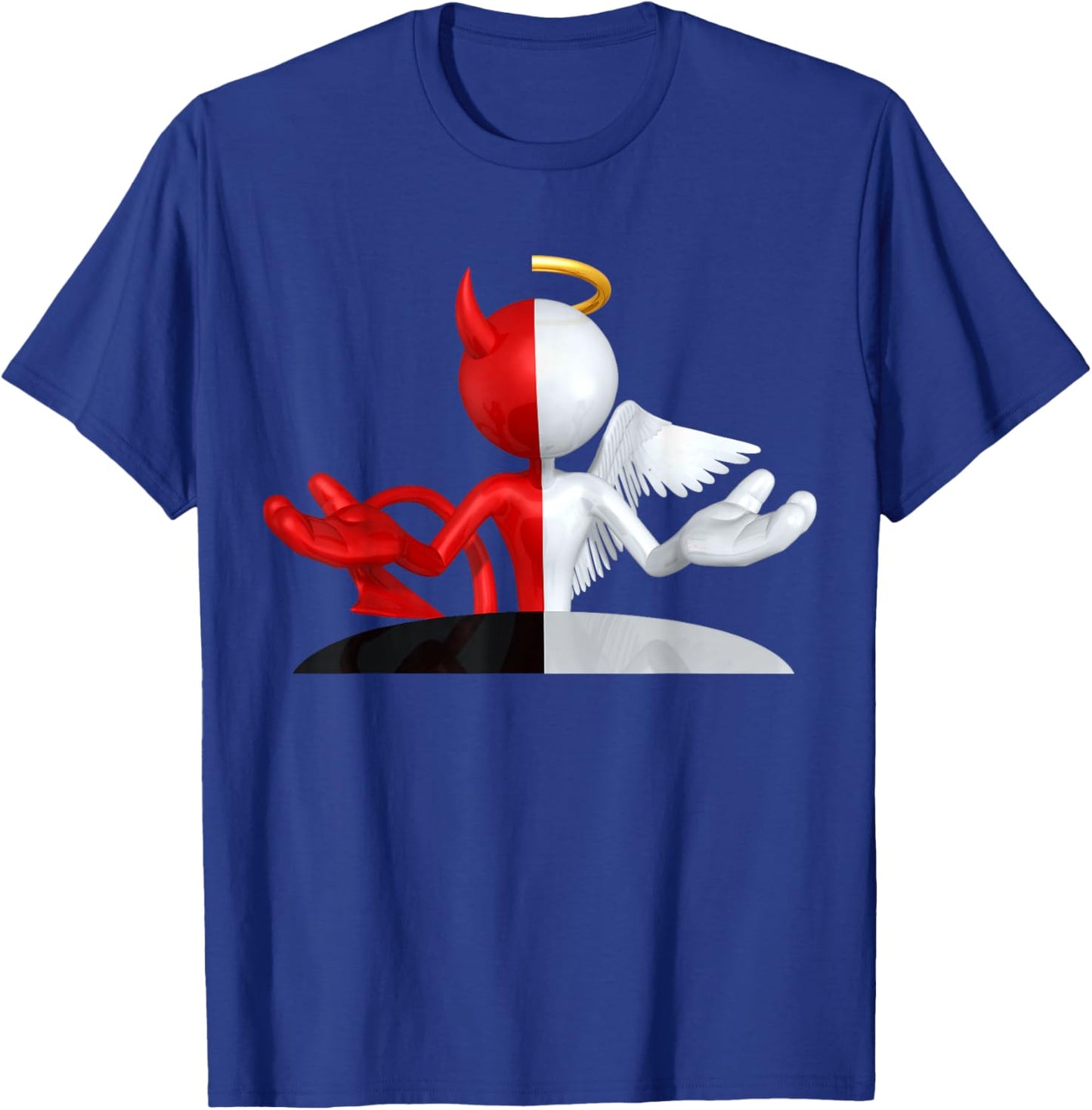 Angel and Devil Good and Evil Gift Angel Halo T-Shirt - T-Shirt | Royal