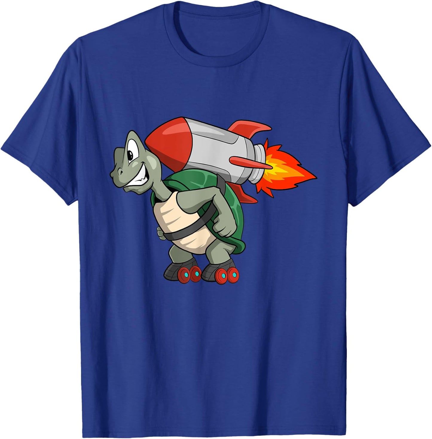 Cute turtle with roller skate and rocket pack T-Shirt - T-Shirt | Royal