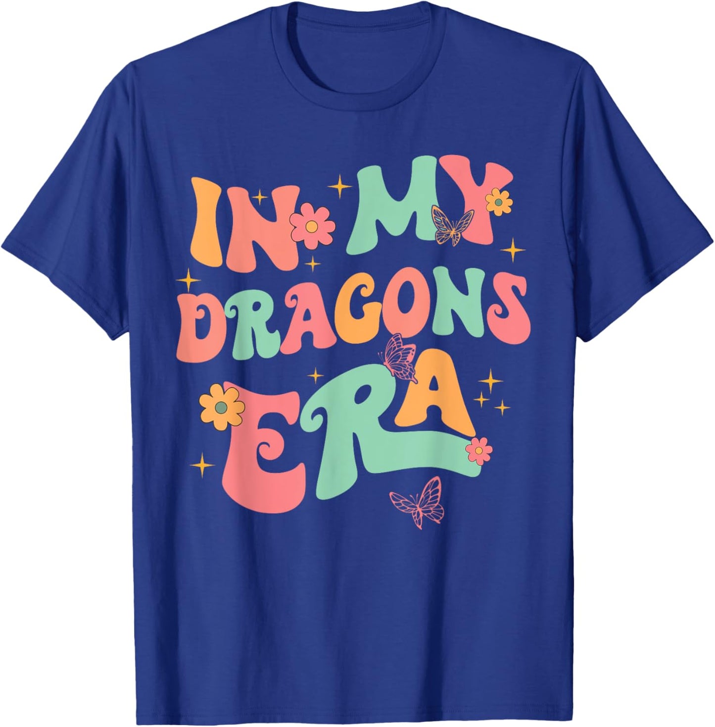 In My Dragons Era Back to School Spirit Game Retro Groovy T-Shirt - T-Shirt | Royal