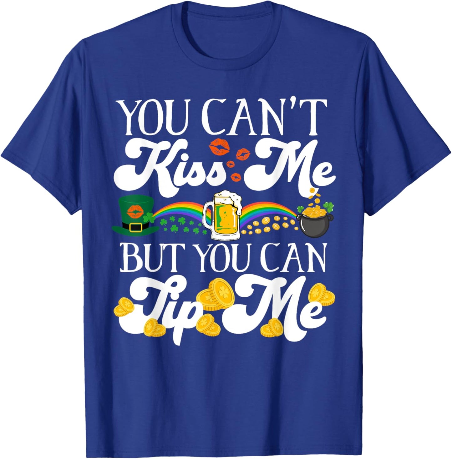 Funny Irish St Patrick's Day Waitress Bartender Shamrock T-Shirt - T-Shirt | Royal