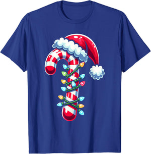 Candy Cane Boys Kids Christmas Santa Women Men T-Shirt - T-Shirt | Royal