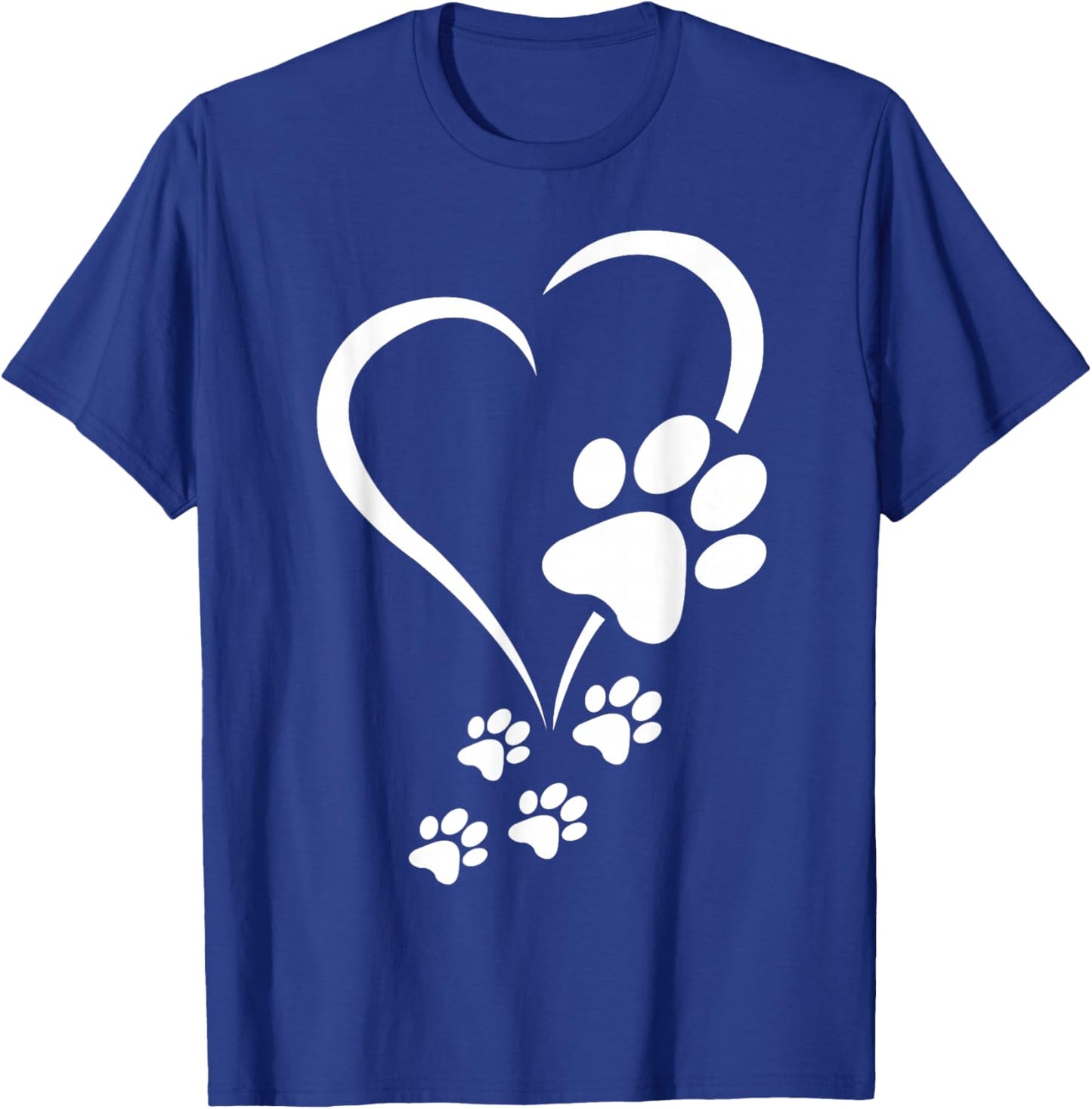 Baby Dogs Heart - Dog Paws Heart Print T-Shirt - T-Shirt | Royal