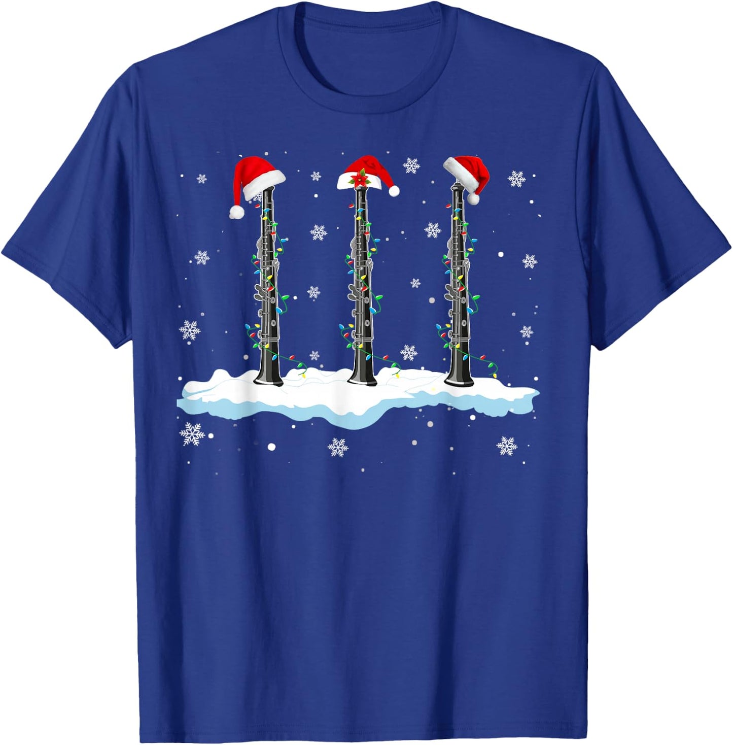 Santa Oboe Christmas Lights Funny Oboe Lover Gifts T-Shirt - T-Shirt | Royal