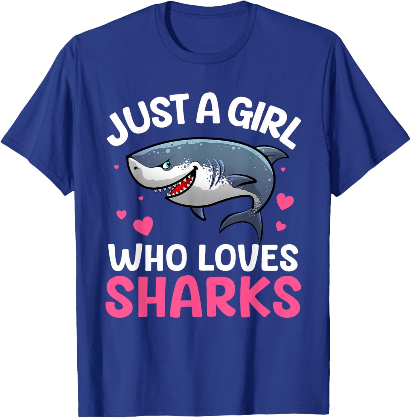Cool Shark Art Girls Kids Shark Themed Shark Lover T-Shirt - T-Shirt | Royal