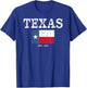 Texas State Map Flag Distressed T-Shirt - T-Shirt | Royal