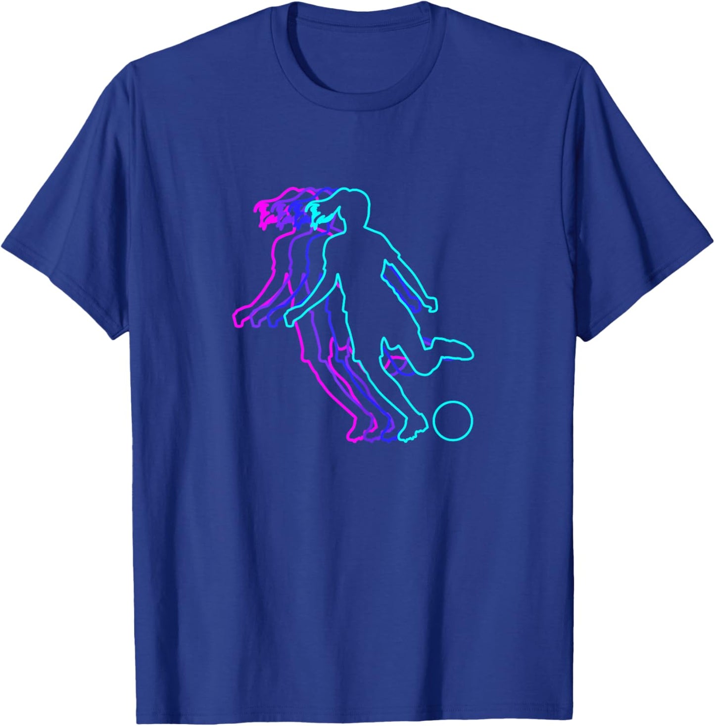 Vintage Retro Classic Girls Soccer Player T-Shirt - T-Shirt | Royal
