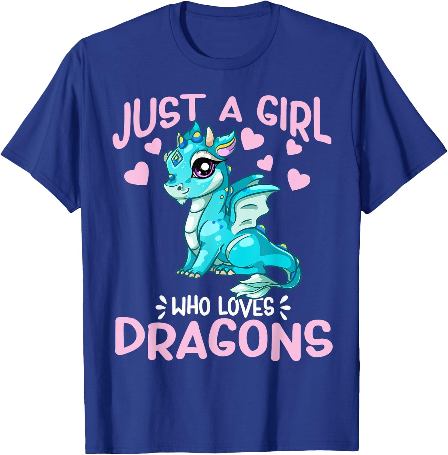 Just A Girl Who Loves Dragons Cute Anime Kawaii Dragon Gift T-Shirt - T-Shirt | Royal