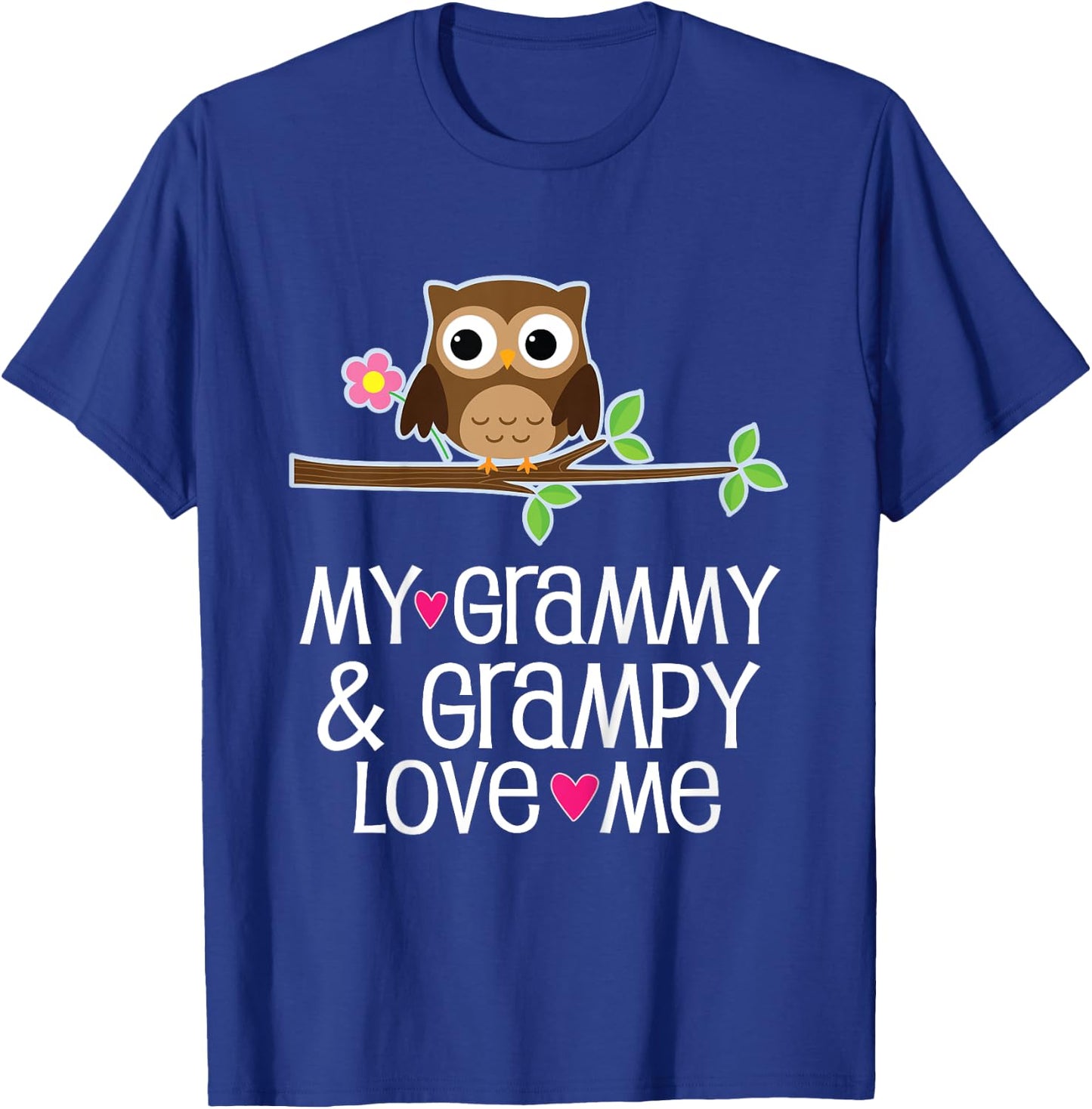 Kids My Grammy and Grampy Love Me Owl T-Shirt - T-Shirt | Royal