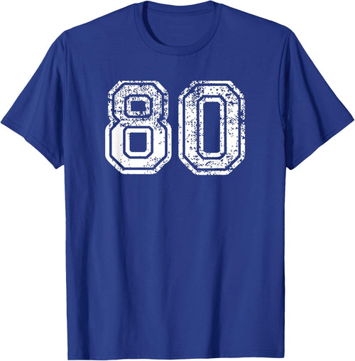 Number 80 Shirt Baseball Football Soccer Birthday Gift