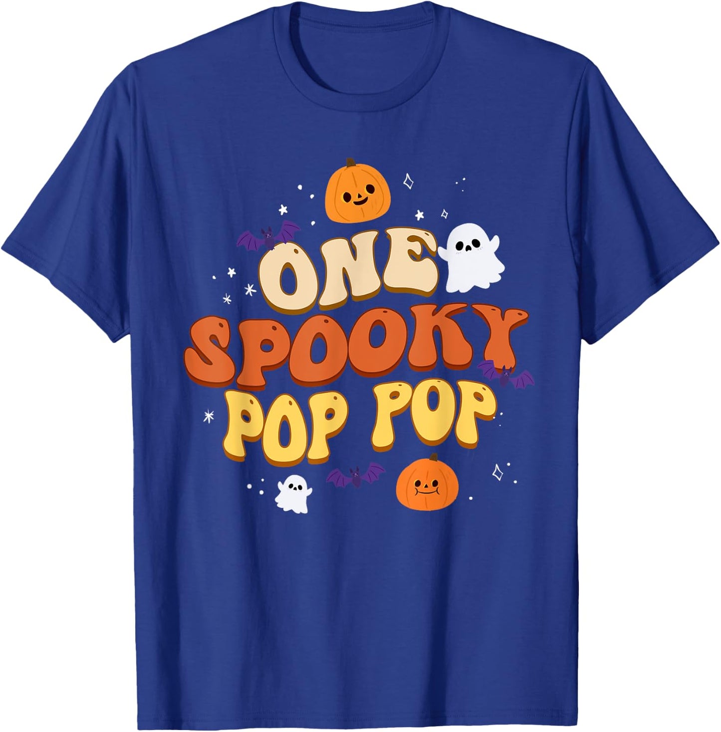 One Spooky Pop Pop Boo Halloween Cute Family Matching Group T-Shirt - T-Shirt | Royal