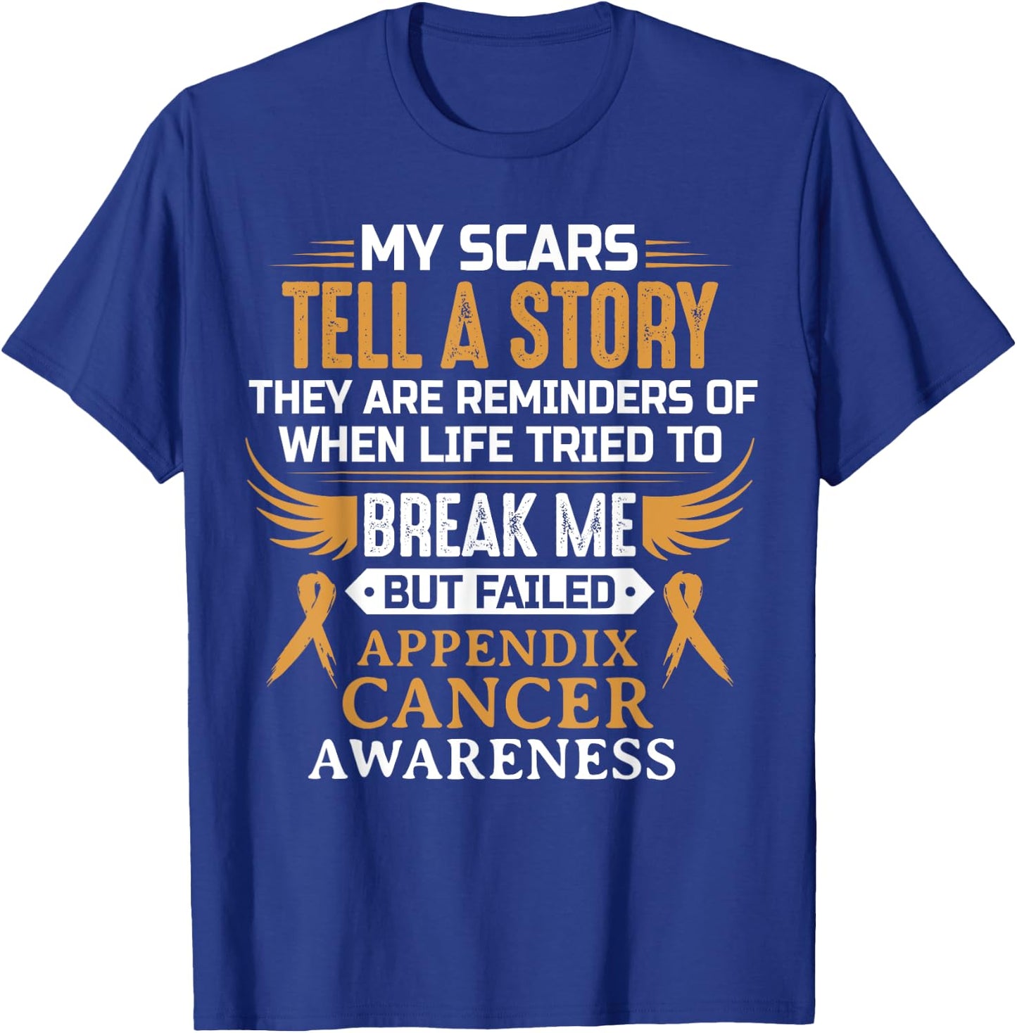 Appendix Cancer Awareness Survivor Ribbon Men Women T-Shirt - T-Shirt | Royal
