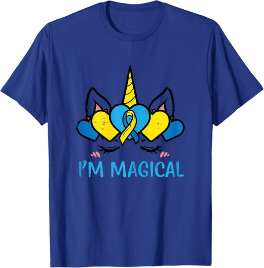 Down Syndrome Unicorn Head Magical Awareness Toddler Girls T-Shirt - T-Shirt | Royal