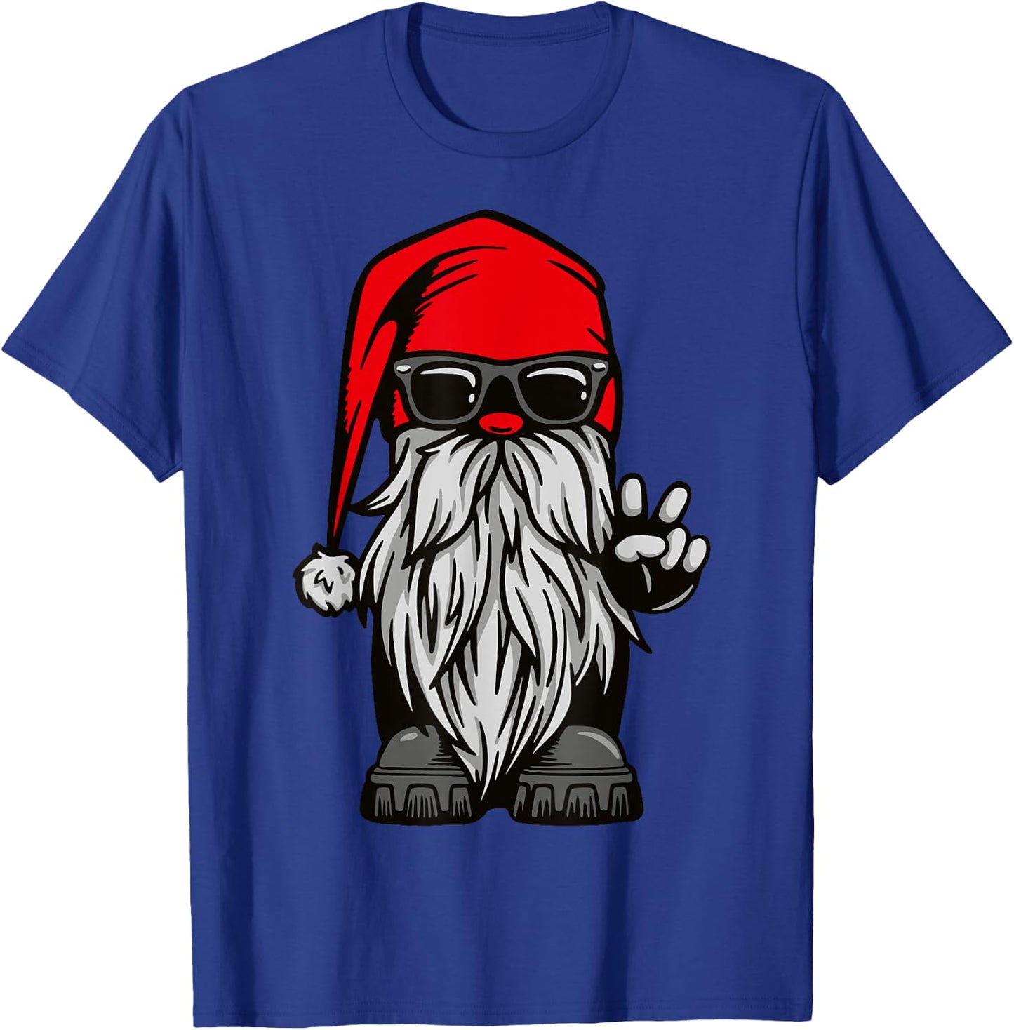 Motorcycle Gnome Biker Christmas Garden Gnome Xmas T-Shirt - T-Shirt | Royal