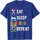Eat Sleep Build Repeat Bricks Master Builder Building Blocks T-Shirt - T-Shirt | Royal