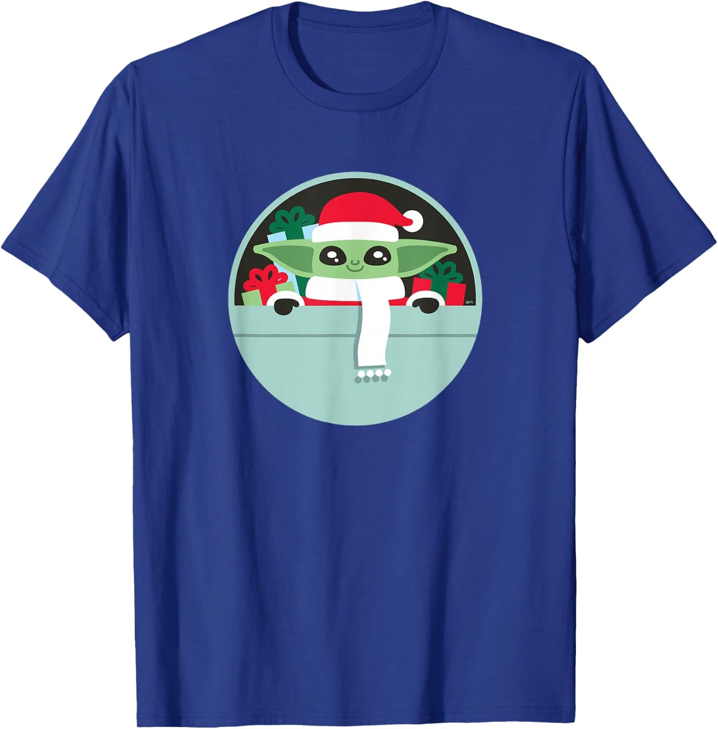 Star Wars The Mandalorian Grogu Loaded with Presents Holiday T-Shirt - T-Shirt | Royal