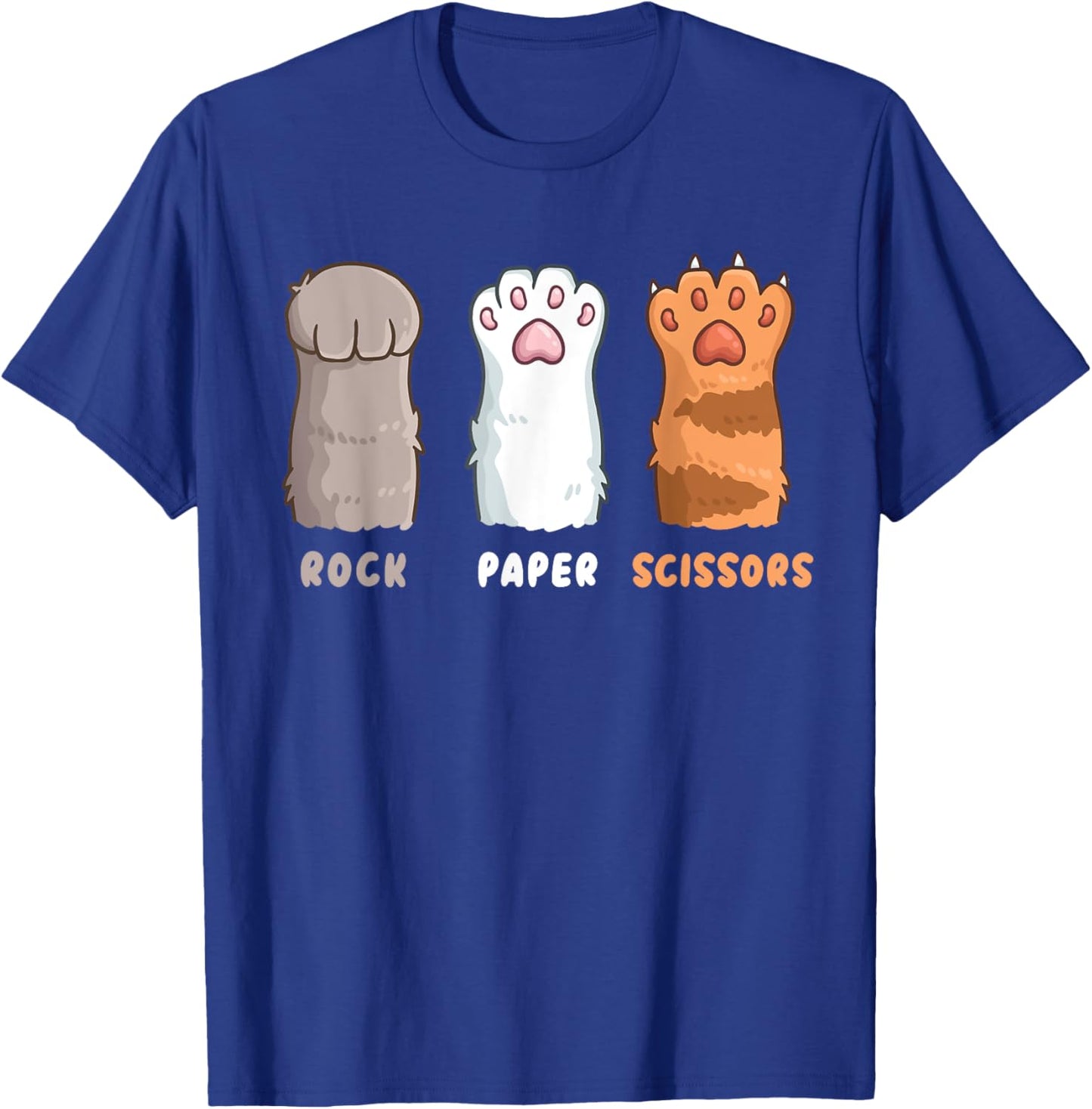 Cat Lover Cat Owner Funny Cat Rock Paper Scissors Women Girls Kids T-Shirt - T-Shirt | Royal