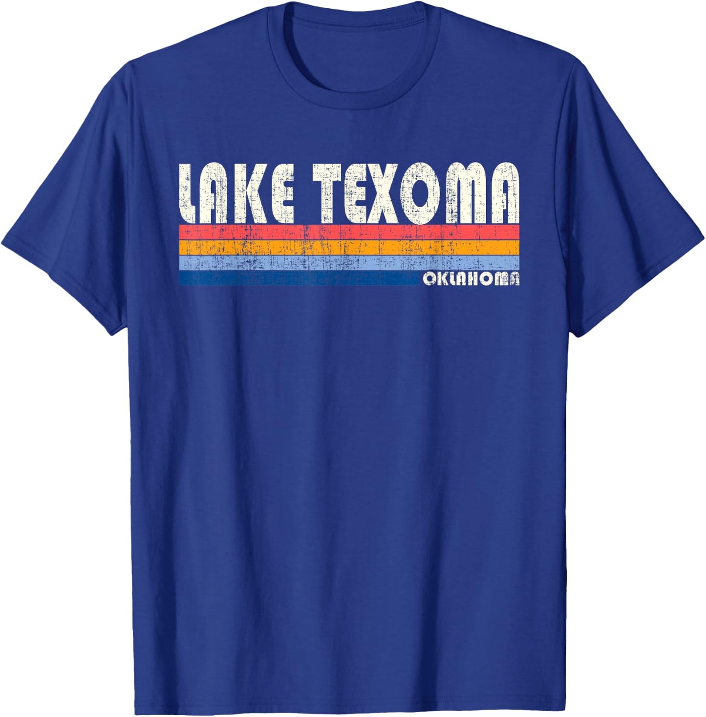 Vintage 70s 80s Style Lake Texoma OK T-Shirt - T-Shirt | Royal