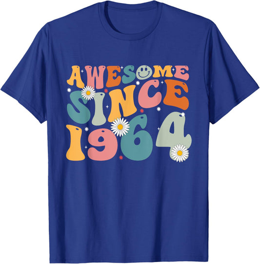 Awesome Since 1964 61st Birthday Retro Gifts Born In 1964 T-Shirt - T-Shirt | Royal