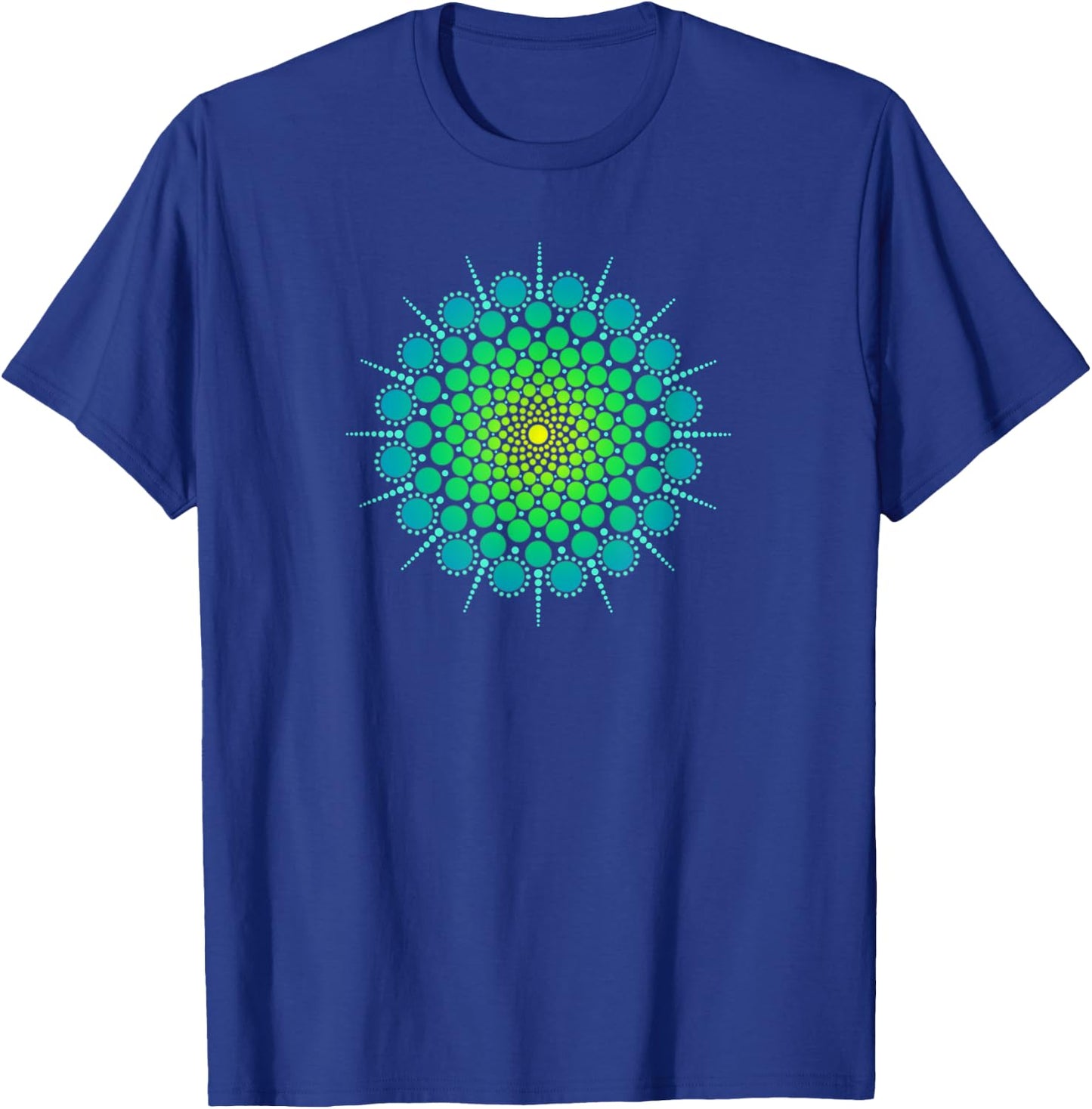 Zen Yoga Meditation Mehndi Dot Mandala Turquoise Blue Green T-Shirt - T-Shirt | Royal