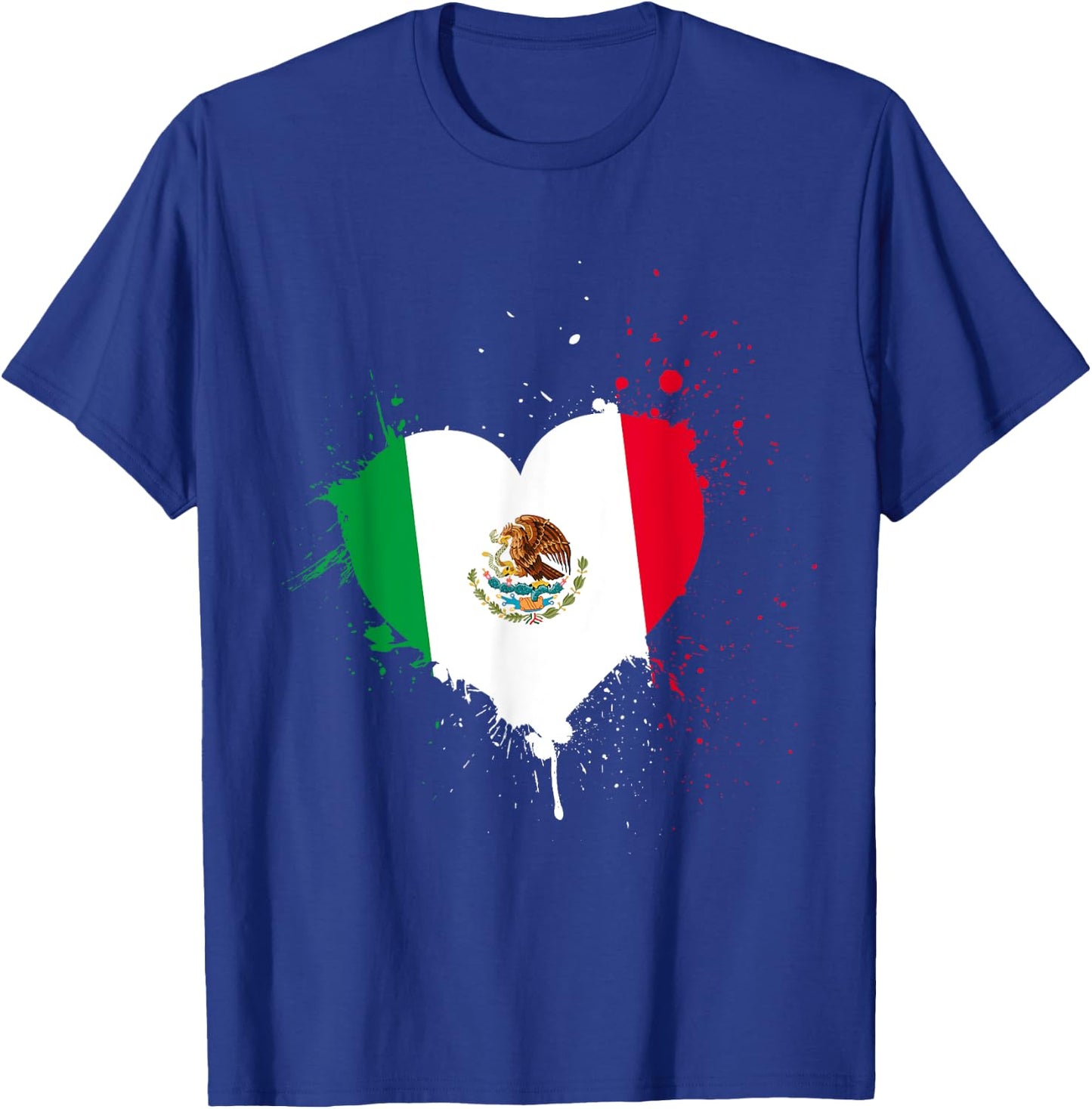 Mexican Flag Heart Viva Mexico T-Shirt - T-Shirt | Royal