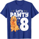 8 Year Old Golden Retriever Dog Birthday Pawty Dogs 8th Gift Girls Kids T-Shirt - T-Shirt | Royal