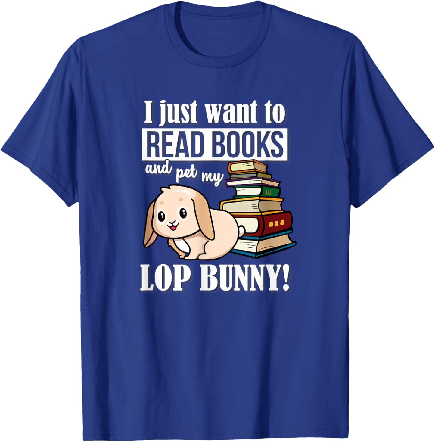 Read Books Mini Holland Lop Bunny Rabbit Lover T-Shirt - T-Shirt | Royal