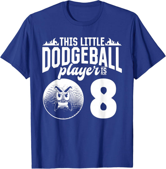 Dodgeball Player 8th Birthday - 8 Years Old Dodgeball Player T-Shirt - T-Shirt | Royal