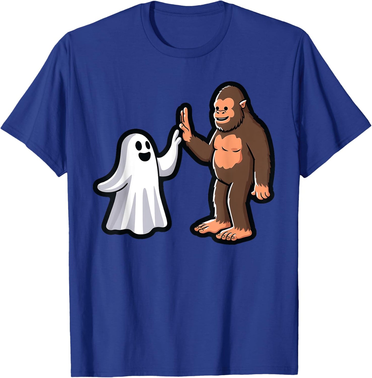 Bigfoot and Ghost High-Five Halloween Toddler Boys Costume T-Shirt - T-Shirt | Royal