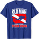 Never Underestimate an Old Man Diver Gift Diving T-Shirt - T-Shirt | Royal