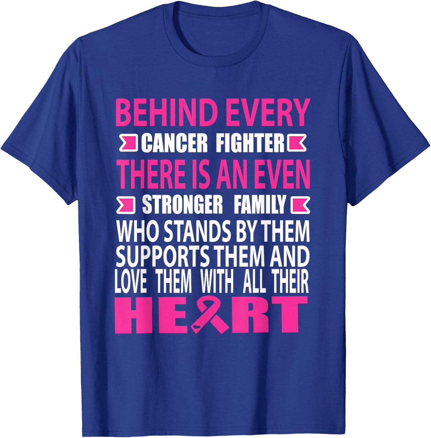 Fighter and strong family Breast cancer awareness cancer T-Shirt - T-Shirt | Royal