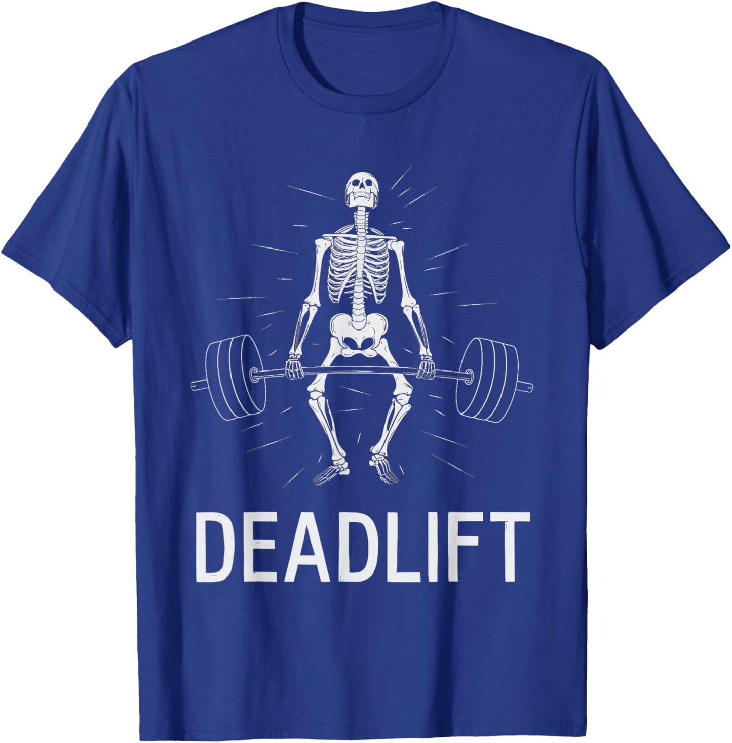 Skeleton Deadlift Spooky Weightlifting Workout T-Shirt - T-Shirt | Royal